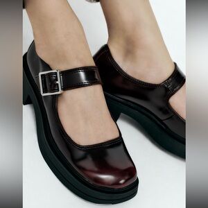 Zara Burgundy Mary Jane’s